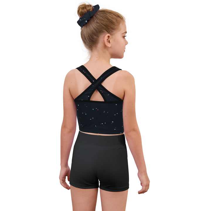 Shiny Waves Cross Back Unitards for Girls