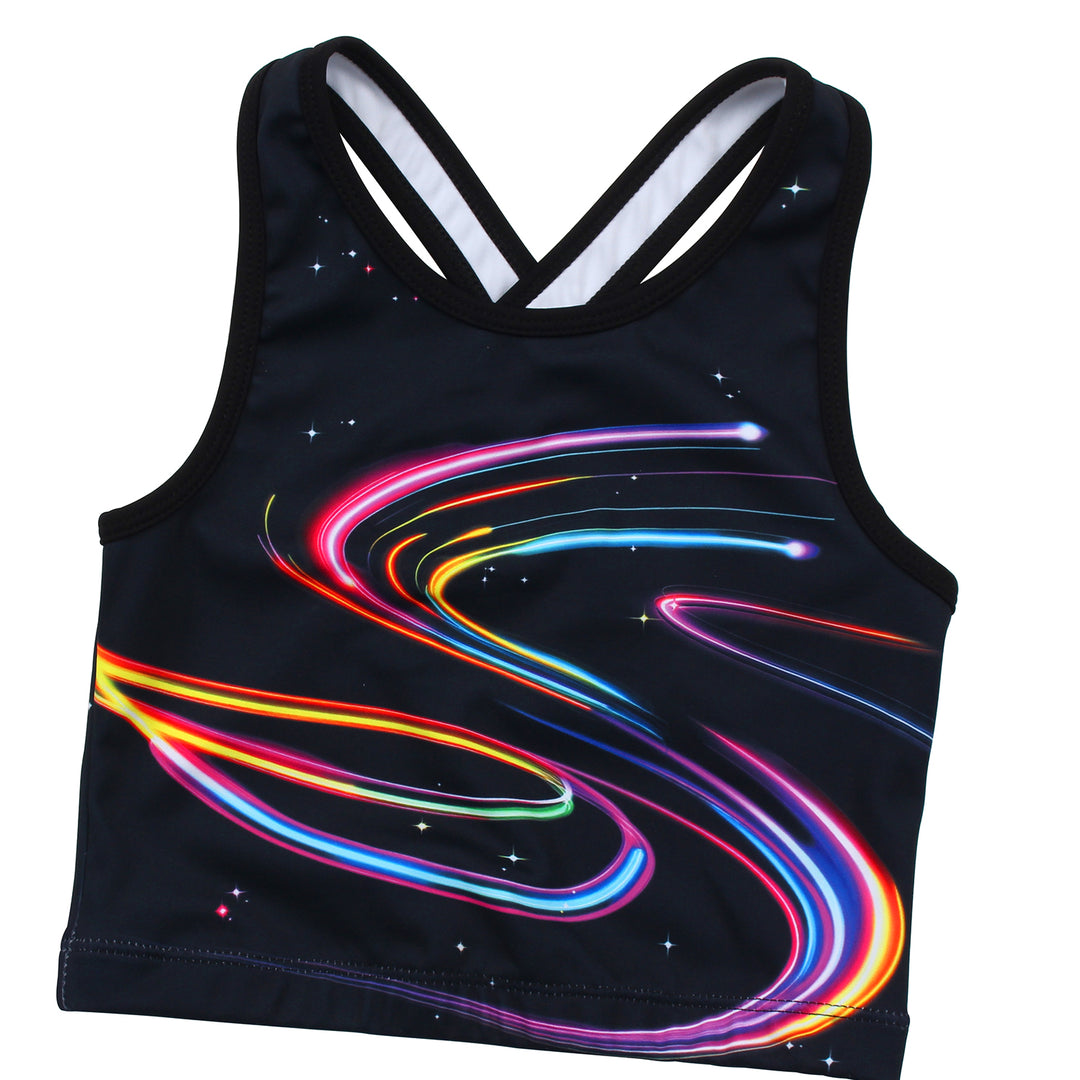 Shiny Waves Cross Back Unitards for Girls