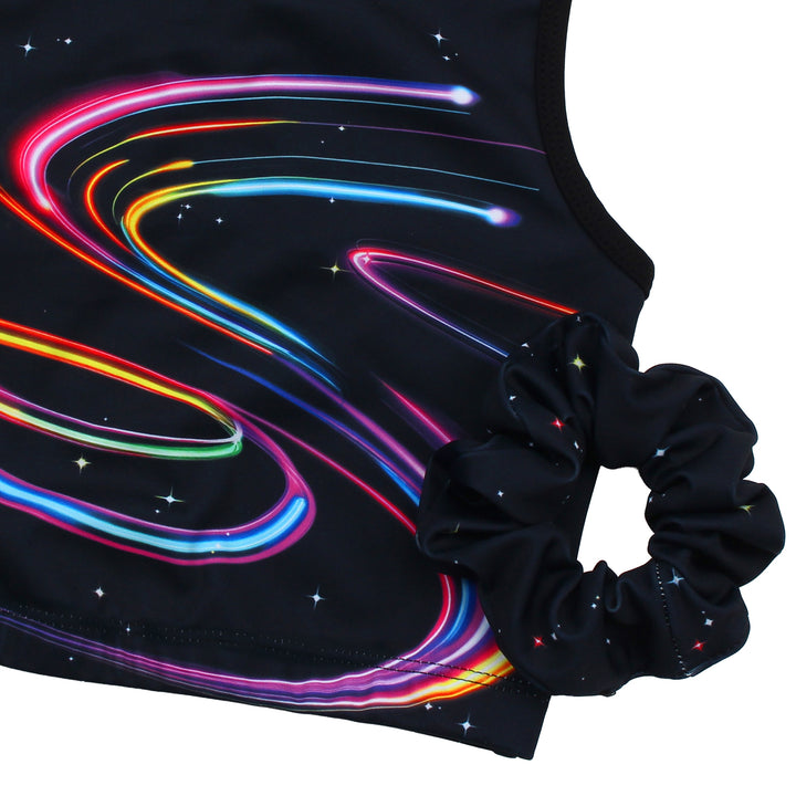 Shiny Waves Cross Back Unitards for Girls