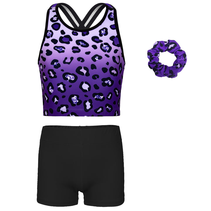 Gymnastics Leotards for Girls with shorts Tumbling Dance Cross Back Unitards Activewear