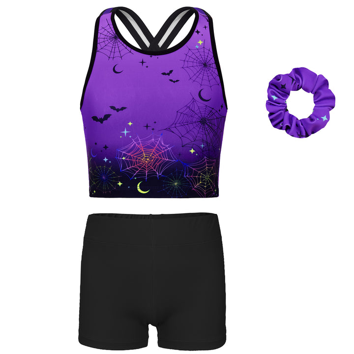 Gymnastics Leotards for Girls with shorts Tumbling Dance Cross Back Halloween Leotard