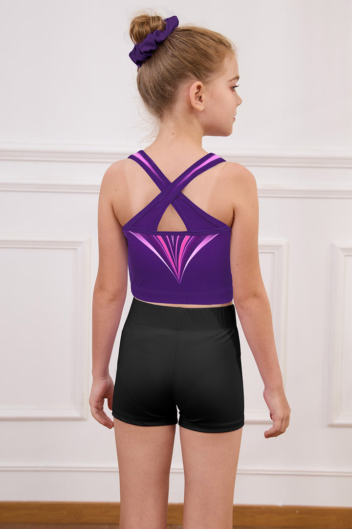 Gymnastics Leotards for Girls with shorts Tumbling Dance Cross Back Unitards Activewear