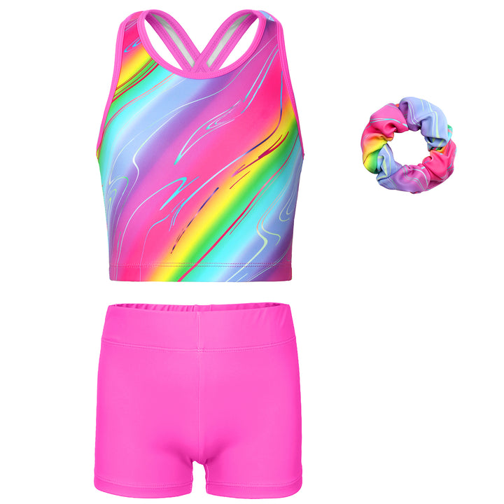 Gymnastics Leotards for Girls with shorts Tumbling Dance Cross Back Unitards Activewear