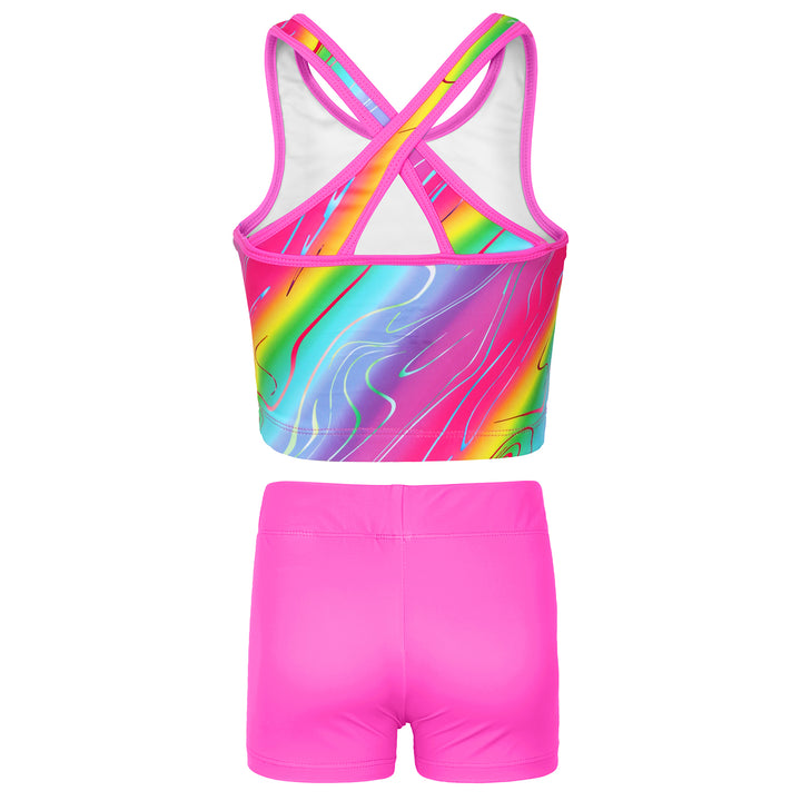 Gymnastics Leotards for Girls with shorts Tumbling Dance Cross Back Unitards Activewear