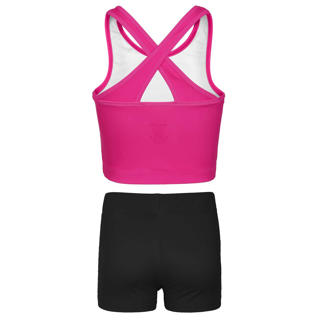 Fuchsia Marble Cross Back Unitards for Girls