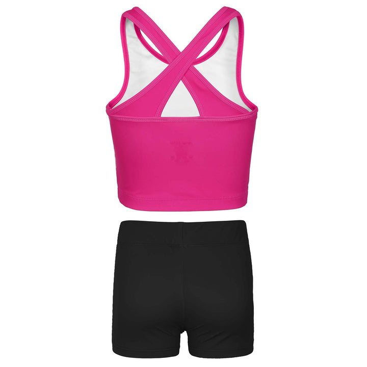 Fuchsia Marble Cross Back Unitards for Girls