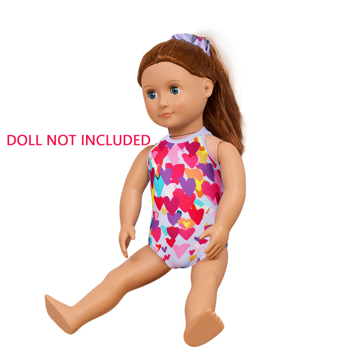 Graffiti Heart Gymnastics Leotards for Girls Matching 18 inch doll’s Training Bodysuits