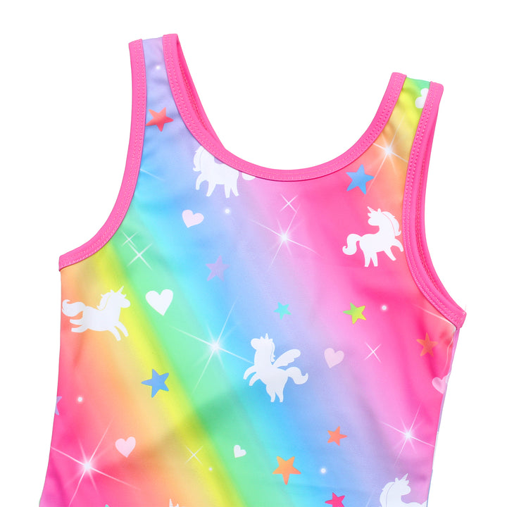 Rainbow Unicorn Gymnastics Leotards for Girls Matching 18 inch doll’s Training Bodysuits