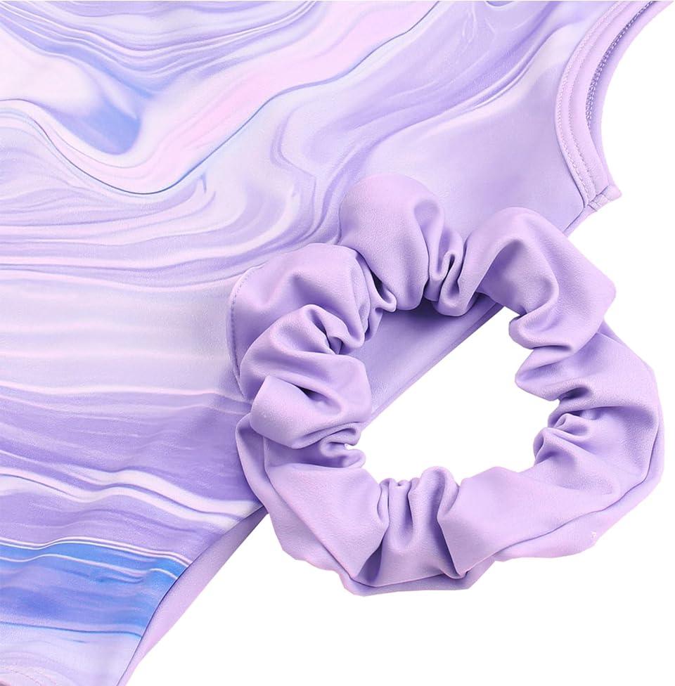Matching Scrunchie with Lavender Marble Gymnastics Leotard Set