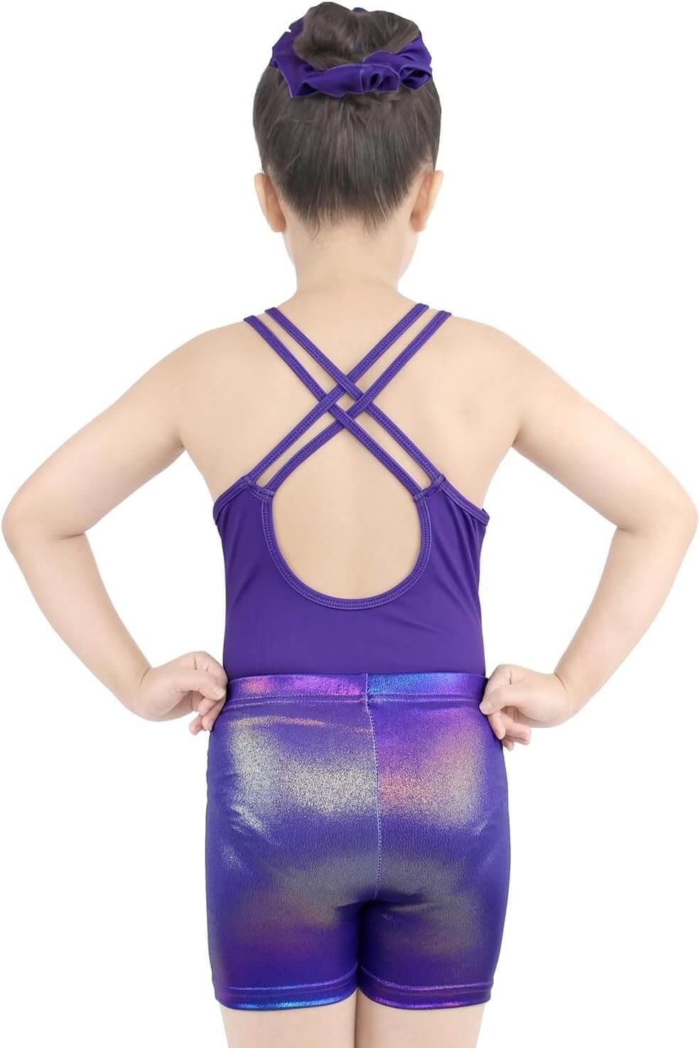 Purple Line Gymnastics Leotards Outfit Set