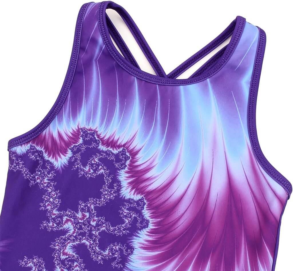 Purple Line Gymnastics Leotards Outfit Set