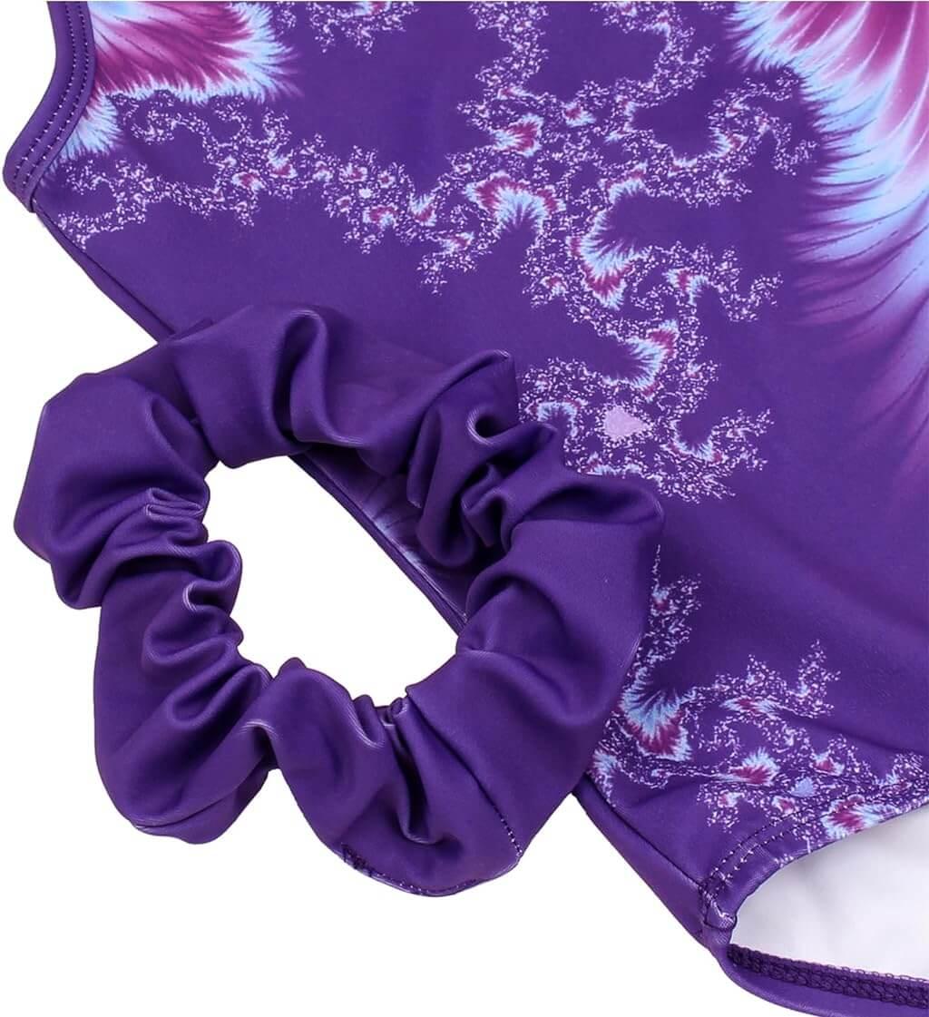 Purple Line Gymnastics Leotards Outfit Set