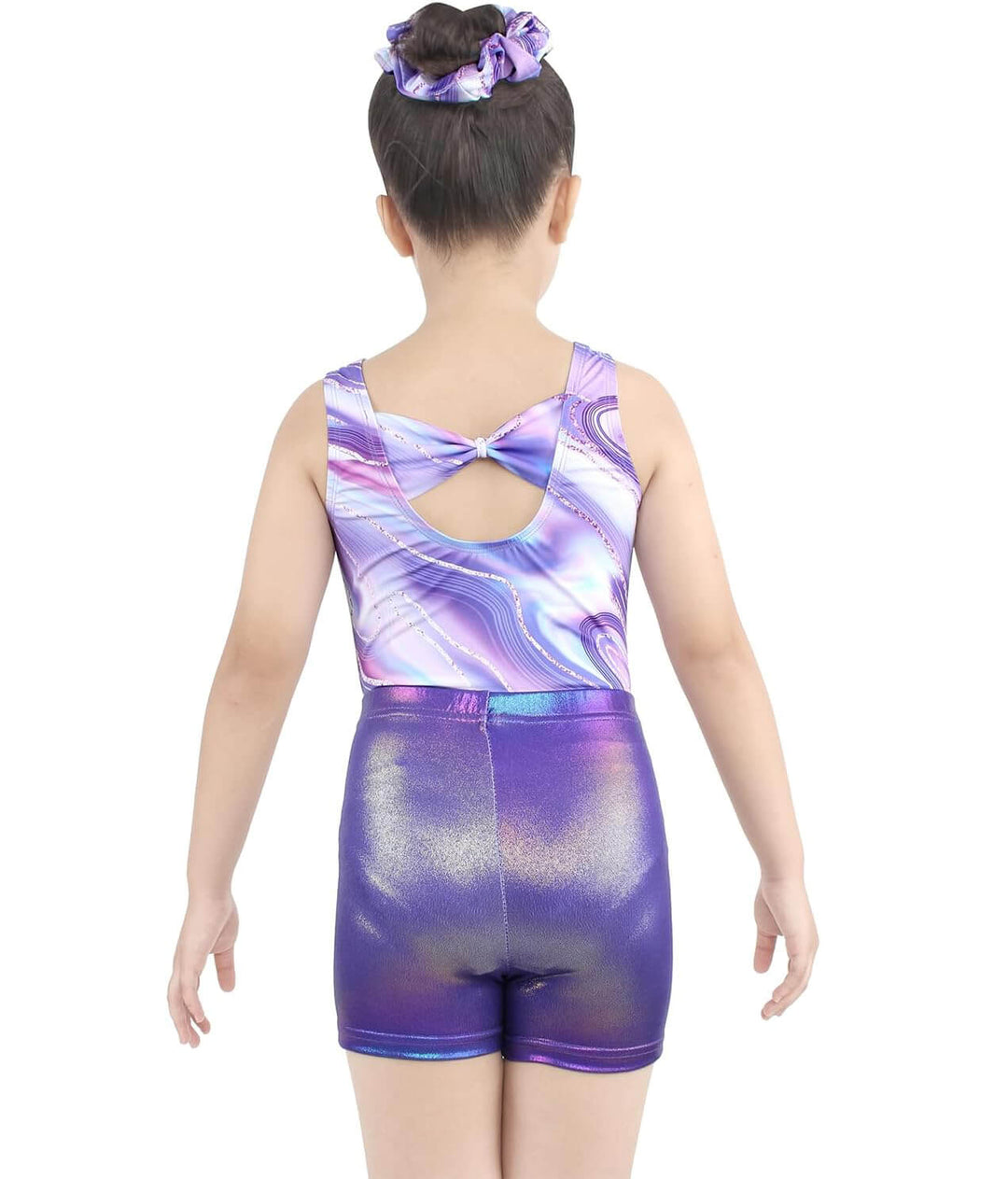 Purple Marble Gymnastics Leotard Outfit Set