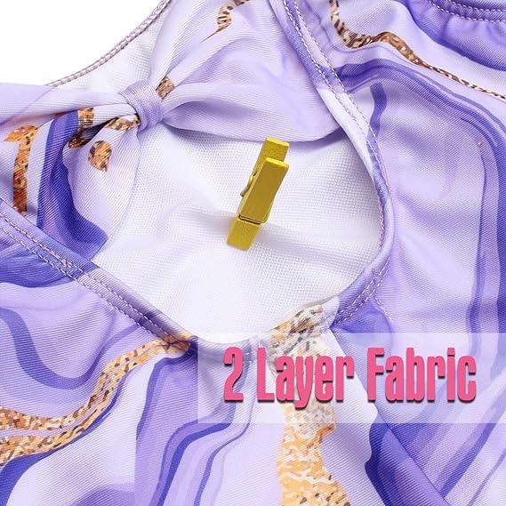 Purple Milky Way Pattern Biketard for Girls