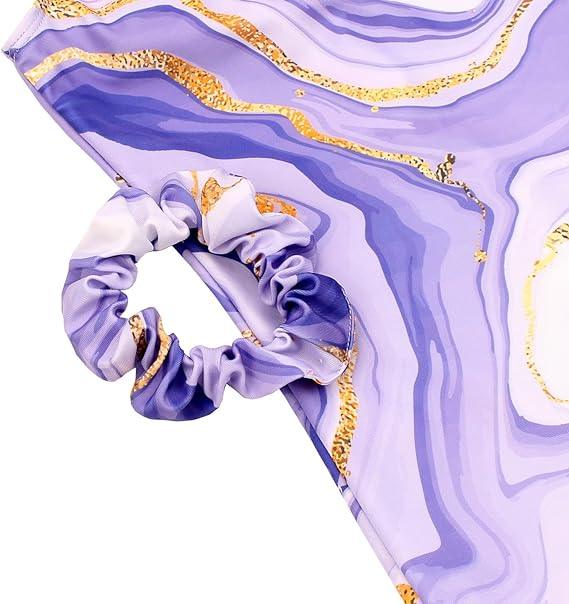Purple Milky Way Pattern Biketard for Girls