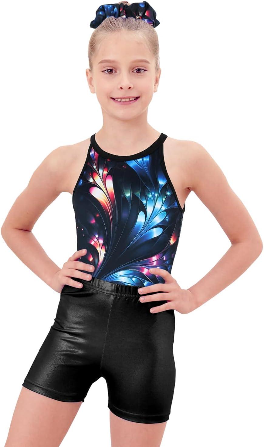 Shiny Flower Gymnastics Leotards Outfit Set