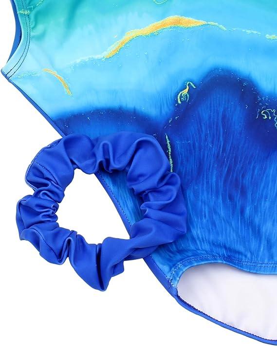 Turquoise Crack Gymnastics Leotards Outfit Set
