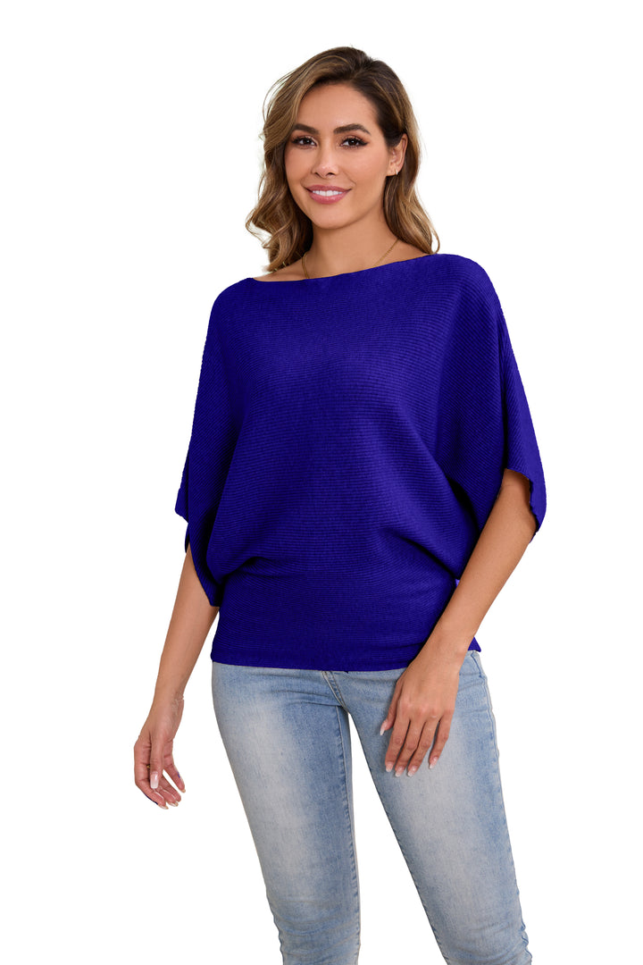 Mom & Me Matching Batwing Sweater – Soft Stretch Boat Neck Knit Pullover