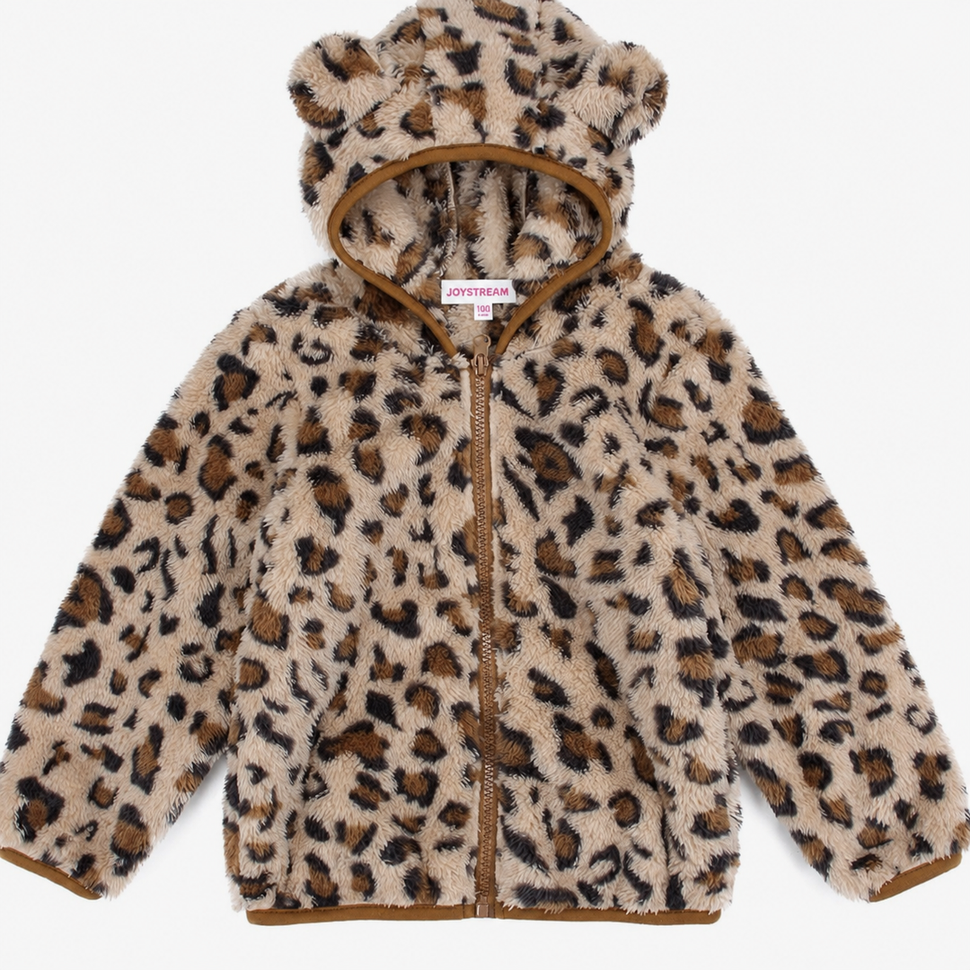 Girls Fleece Hoody Jacket Zip Up Teddy Coat Warm Winter Outwear Top