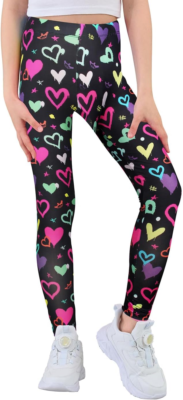 Girls Prints Leggings Casual Yoga Pants Tights Trousers for Kids in 4t to 13 Years