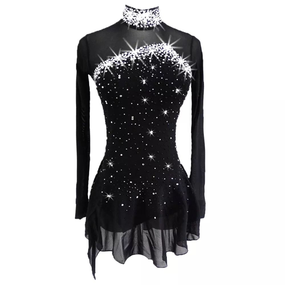Stunning Black Figure Skating Dress