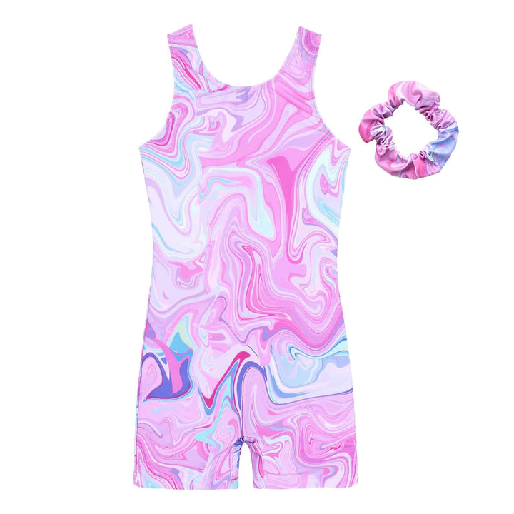 Pink Unitard, Biketard for Gymnastics Toddler Kids Girls Tumbling Outfit -JOYSTREAM