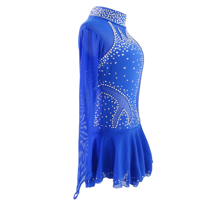 Royal Blue Long Sleeves Custom Figure Skating Dress
