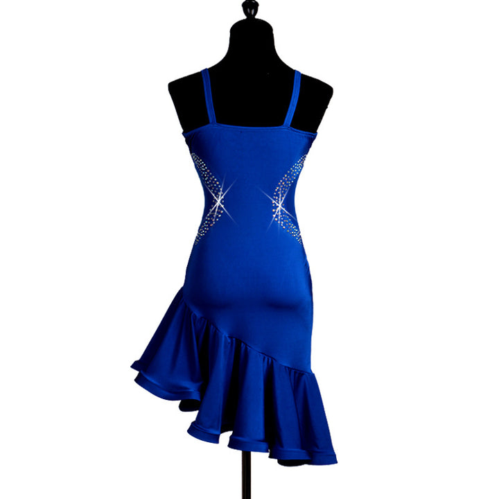 Royal Blue Knee-Length Latin Dance Dress