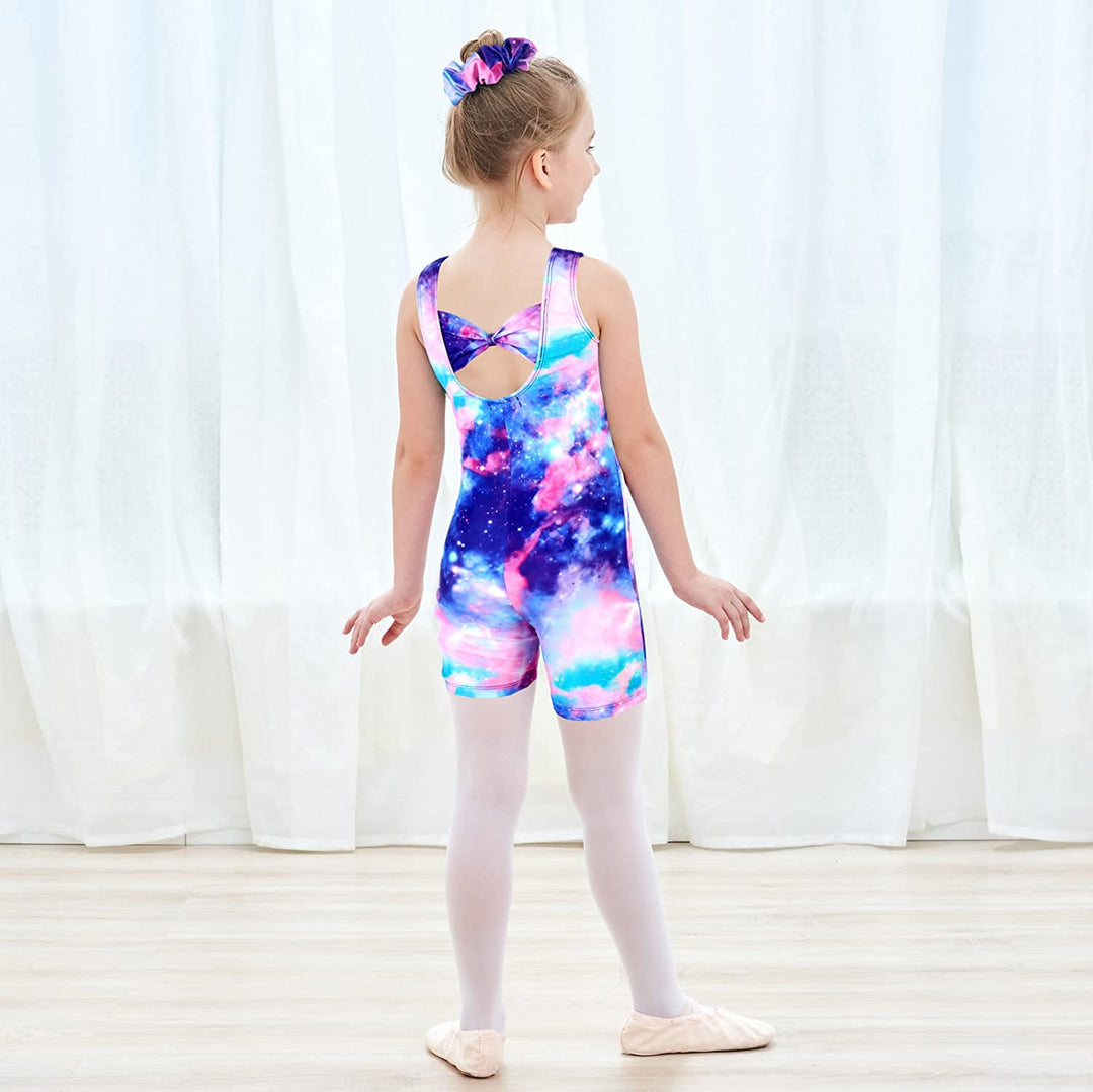 Galaxy Unitard With Shorts for Gymnastics Toddler Kids Girls - Back