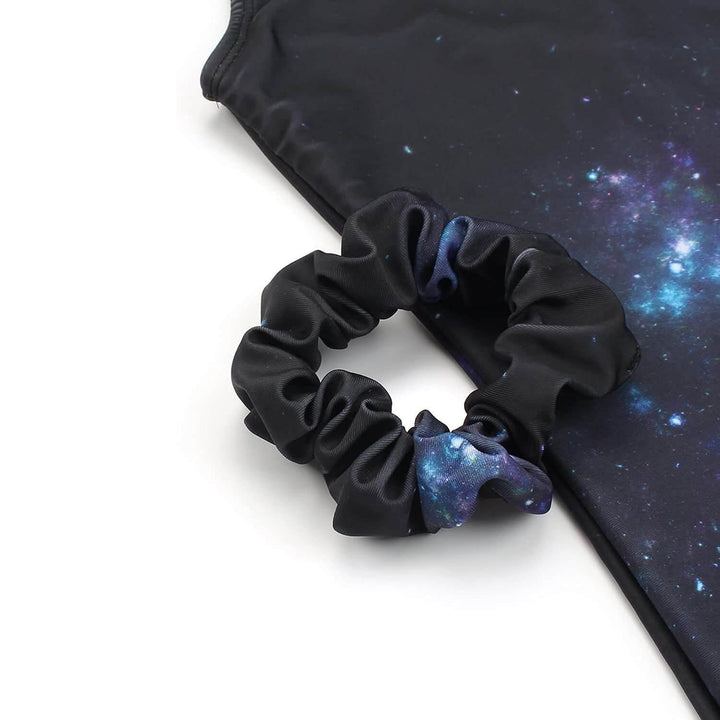 Black Galaxy Printed Gymnastics Unitard Biketard