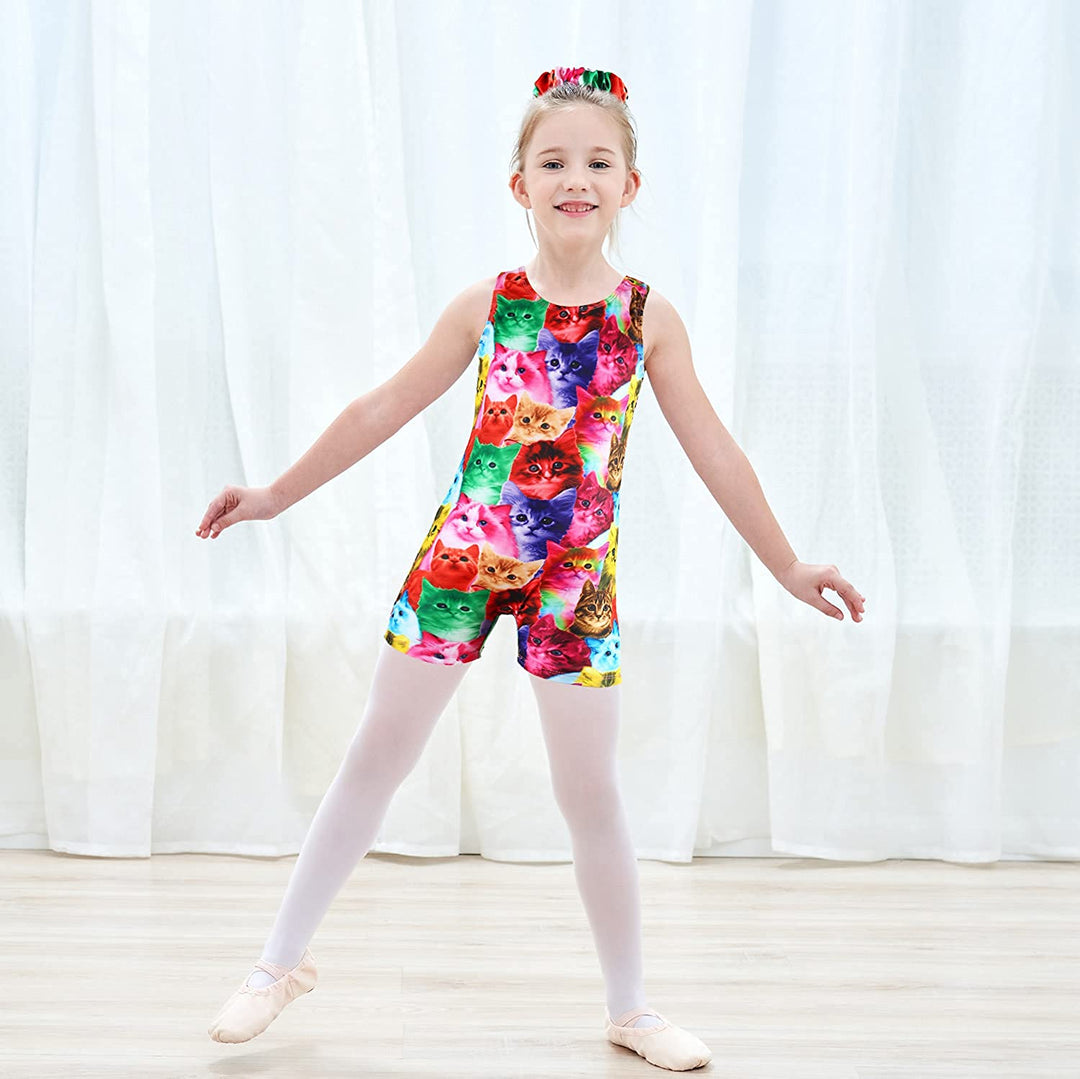 Cat Unitard Kitty Costume for Gymnastics Tumbling Outfit Toddler Girl-Model