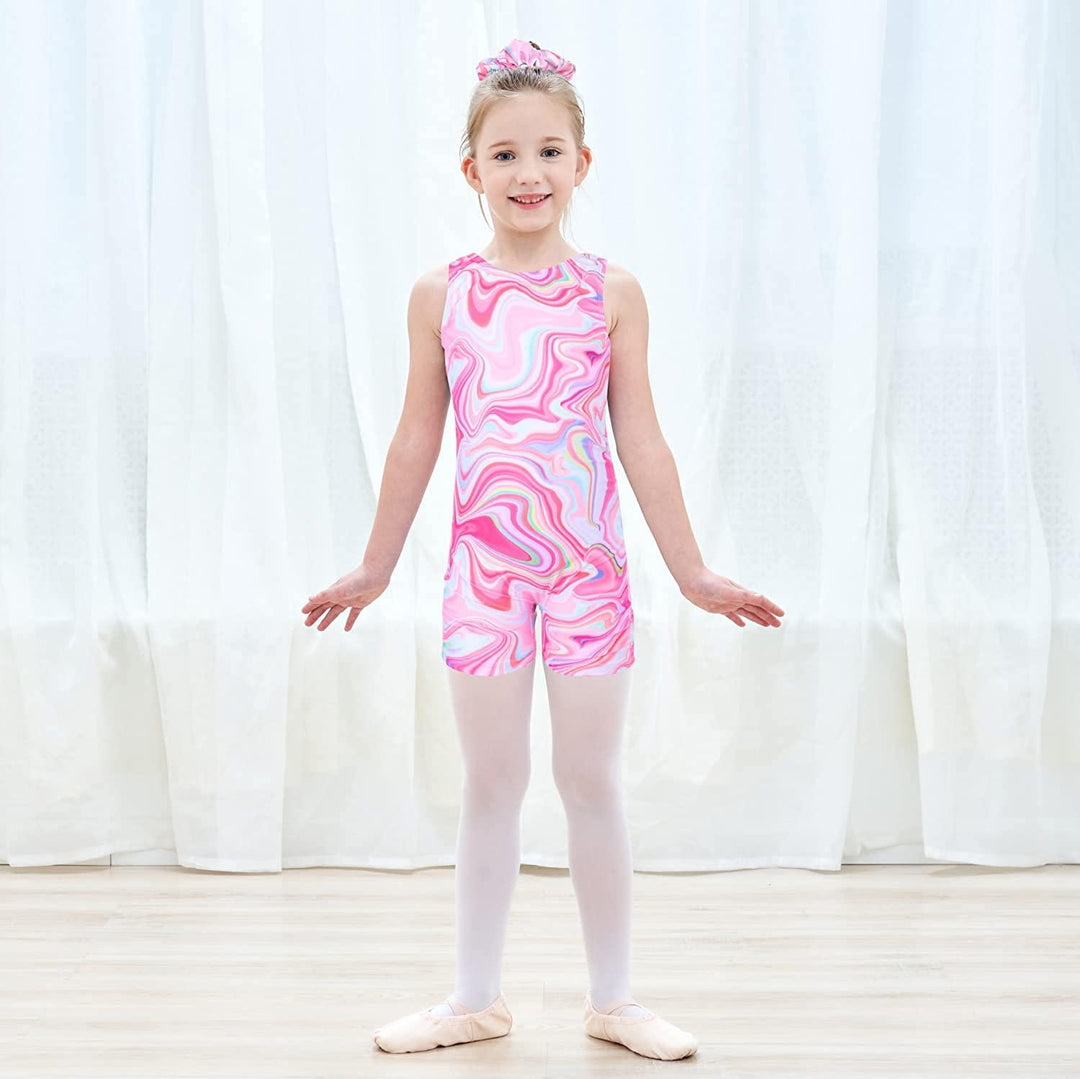 Red Rose Marbling Gymnastics Unitard Biketard