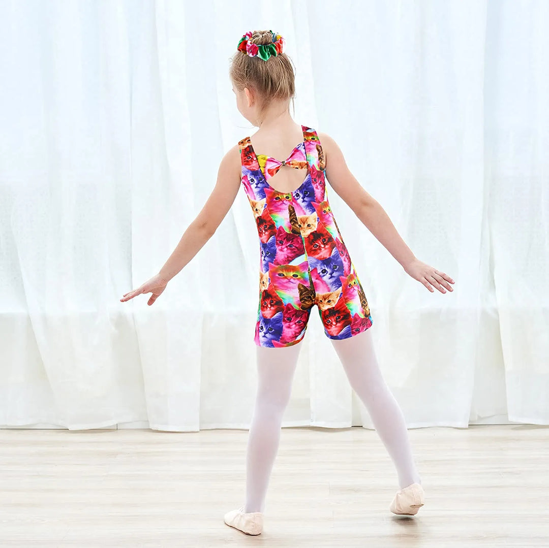 Cat Unitard Kitty Costume for Gymnastics Tumbling Outfit Toddler Girl-Back
