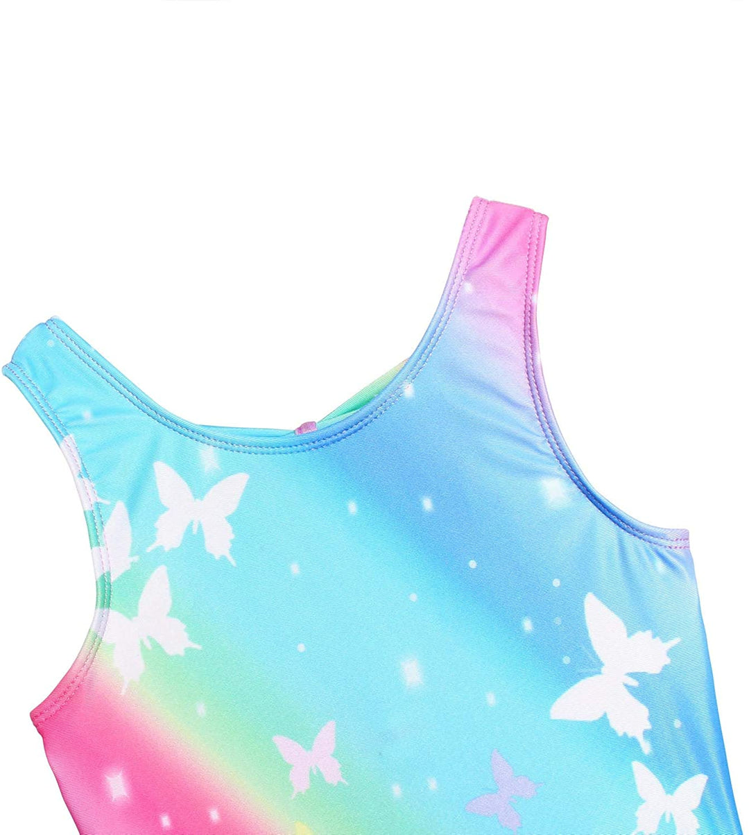 Butterfly Unitard with Shorts One Piece Bodysuit Biketards for Girls - Fabric
