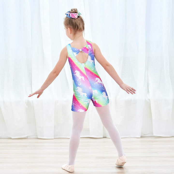 Unicorn Rainbow Stripes Gymnastics Unitard Biketard