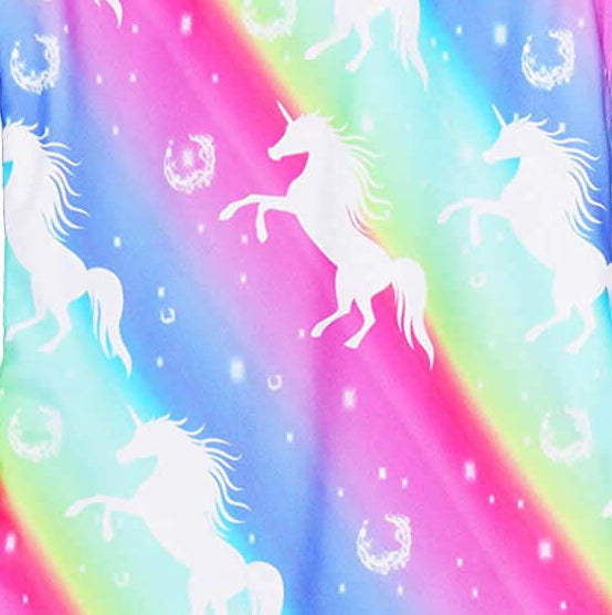 Unicorn Rainbow Stripes Gymnastics Unitard Biketard