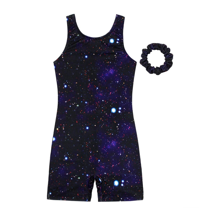 Gymnastics Leotards Girls Unitards, Biketards with Galaxy Pattern-JOYSTREAM