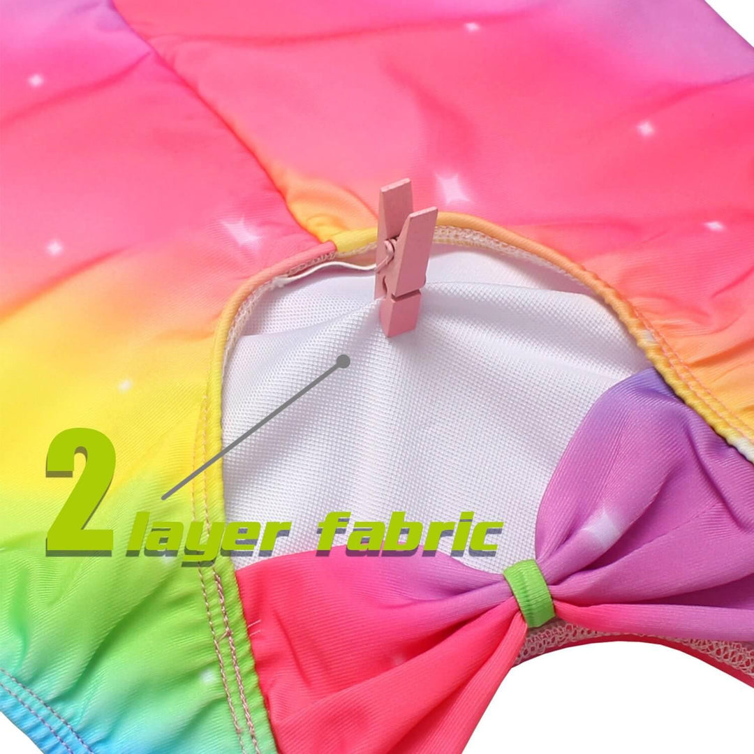 Rainbow Unitard, Biketard with Shorts for Gymnastics and Dance Girls