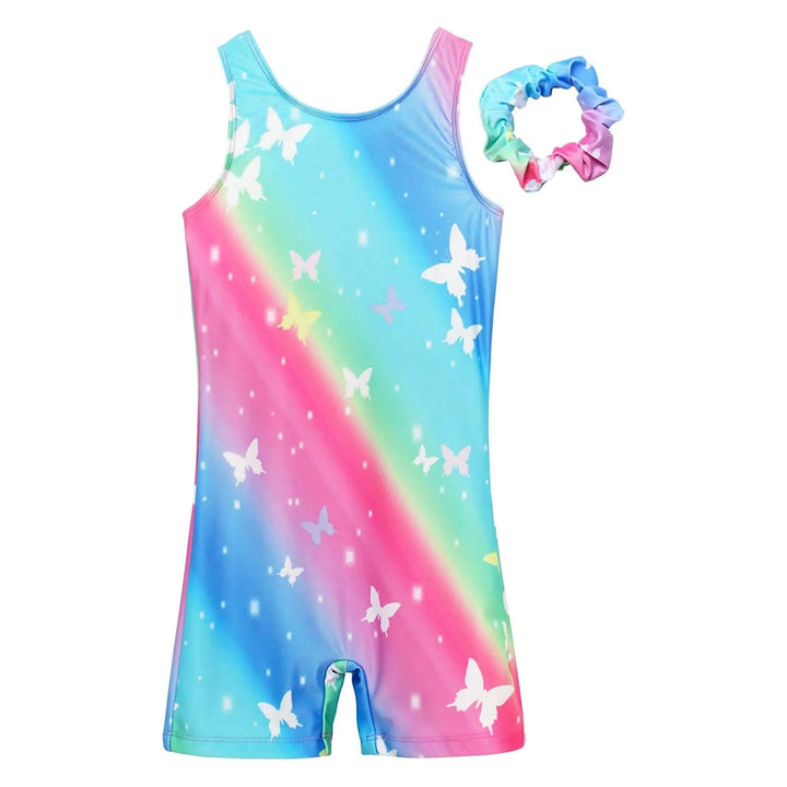 Butterfly Unitard with Shorts One Piece Bodysuit Biketards for Girls - JOYSTREAM